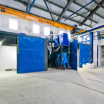 blasting room for corundum and glass bead blasting