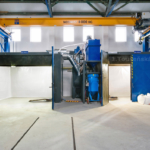 blasting room for corundum and glass bead blasting